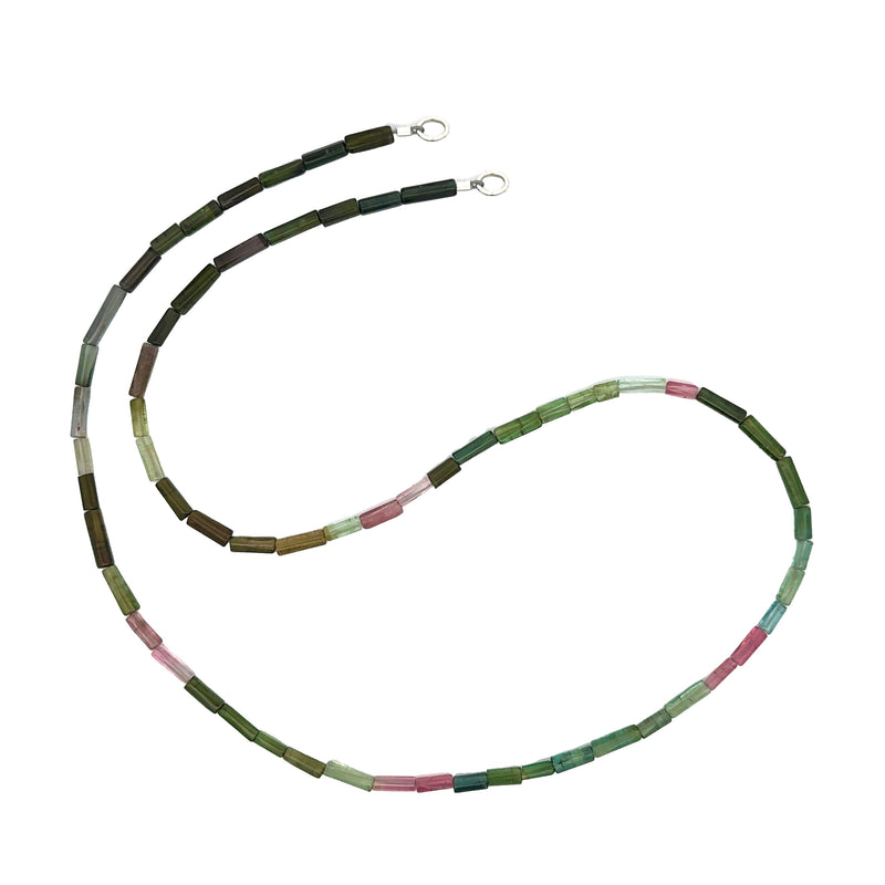 Claspless Small Cylinder Multicolor Tourmaline Strand