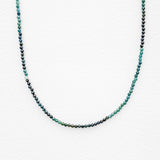 Tiny Round Dark Blue Green Tourmaline Strand