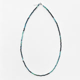 Tiny Round Dark Blue Green Tourmaline Strand