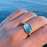 Blue Topaz and Diamond Ring