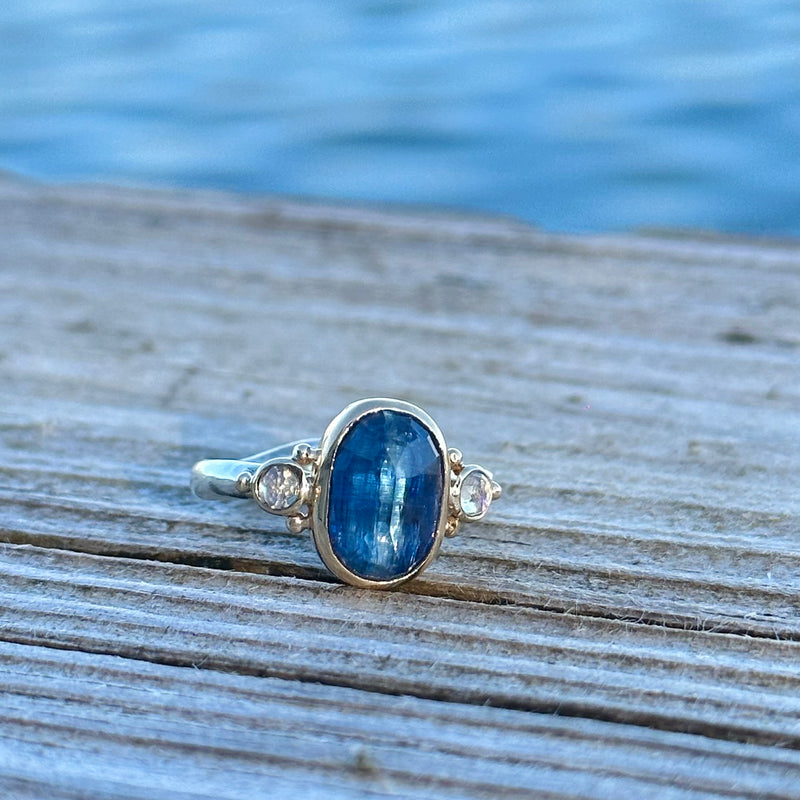 Kyanite and Moonstone Ring