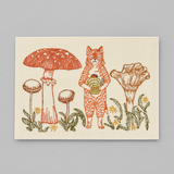 Embroidered Card (Fox with Mushrooms Card)