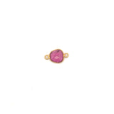 Medium Organic Channel Set Pink Tourmaline Connector