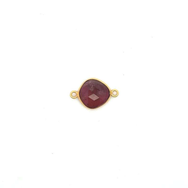 Large Organic Channel Set Pink Tourmaline Connector