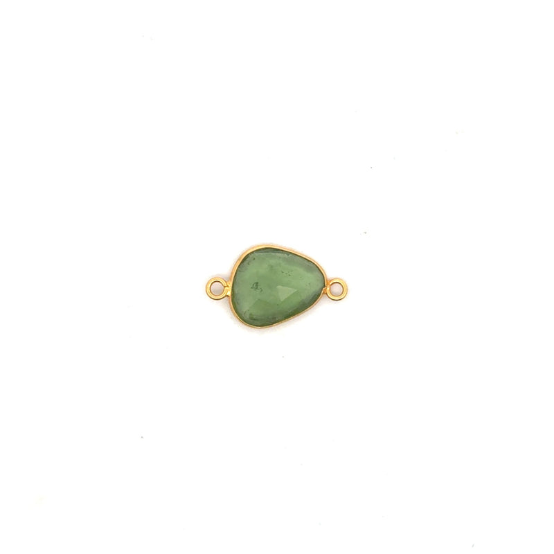 Large Organic Channel Set Green Tourmaline Connector