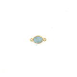 Small Smooth Oval Channel Set Aquamarine Connector