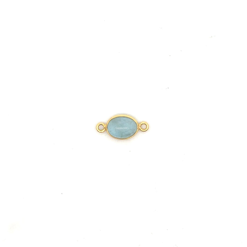 Small Smooth Oval Channel Set Aquamarine Connector