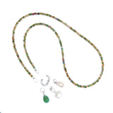 Claspless Tiny Round Multicolor Green Tourmaline Strand