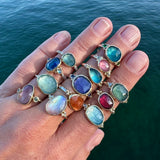 Blue Topaz and Diamond Ring