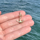 Vintage Large Anchor Charm with Rope