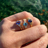 Oval Blue Sapphire and Yellow Diamond Ring