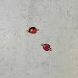 Medium Organic Channel Set Pink Tourmaline Connector