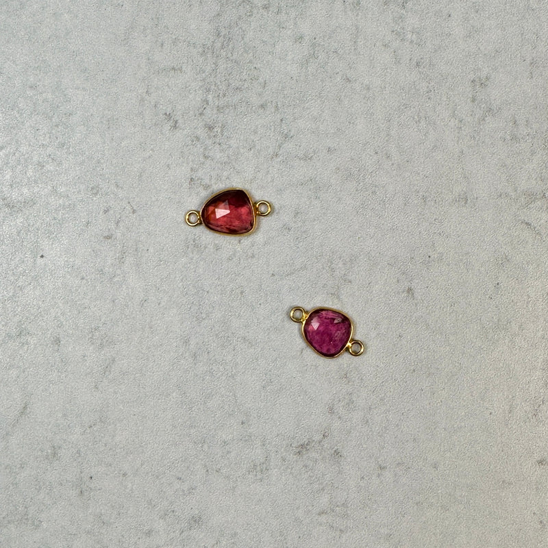 Medium Organic Channel Set Pink Tourmaline Connector