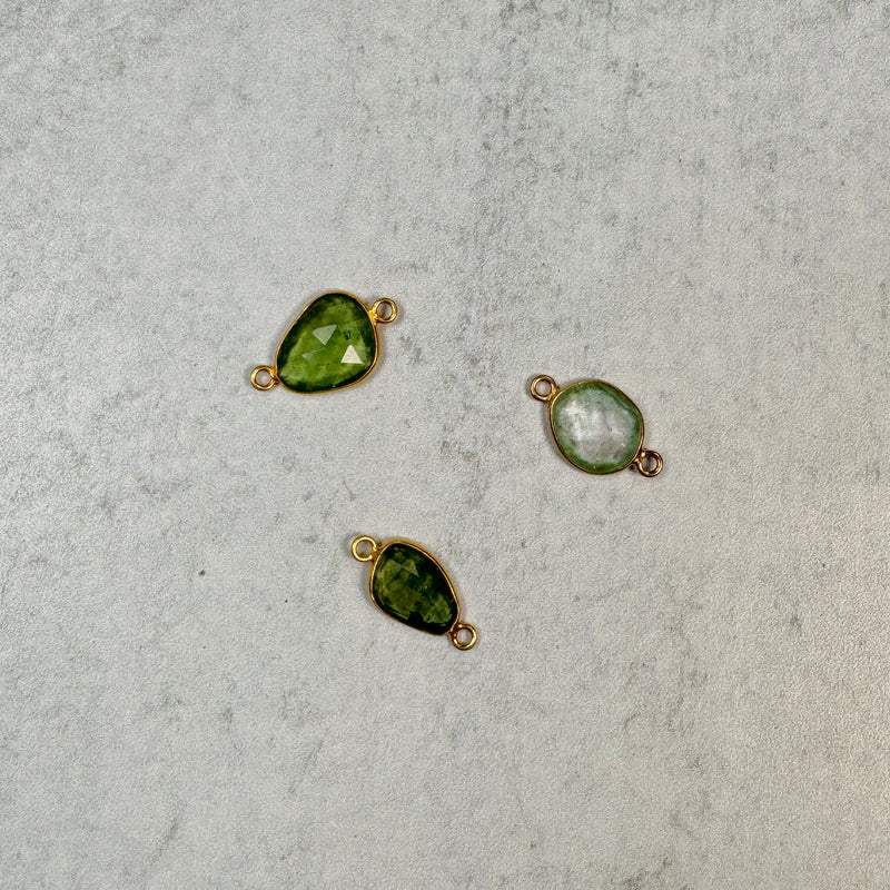 Medium Organic Channel Set Green Tourmaline Connector