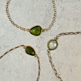 Large Organic Channel Set Green Tourmaline Connector