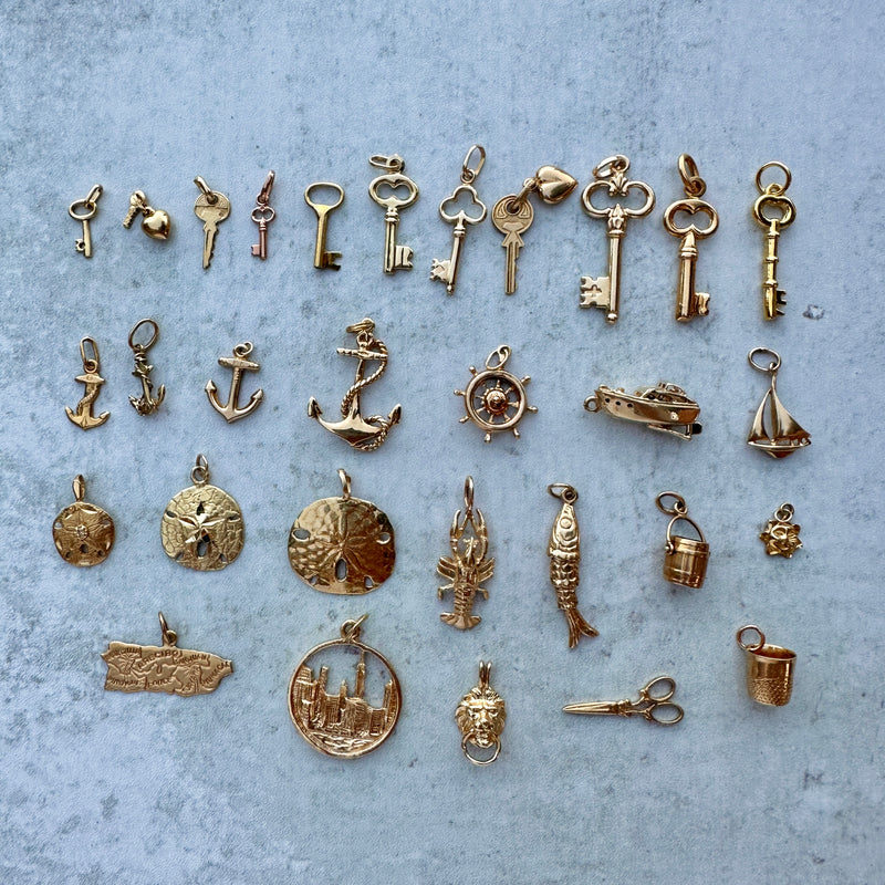 Vintage Teeny Skeleton Key Charm