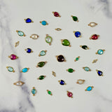 Large Organic Channel Set Pink Tourmaline Connector
