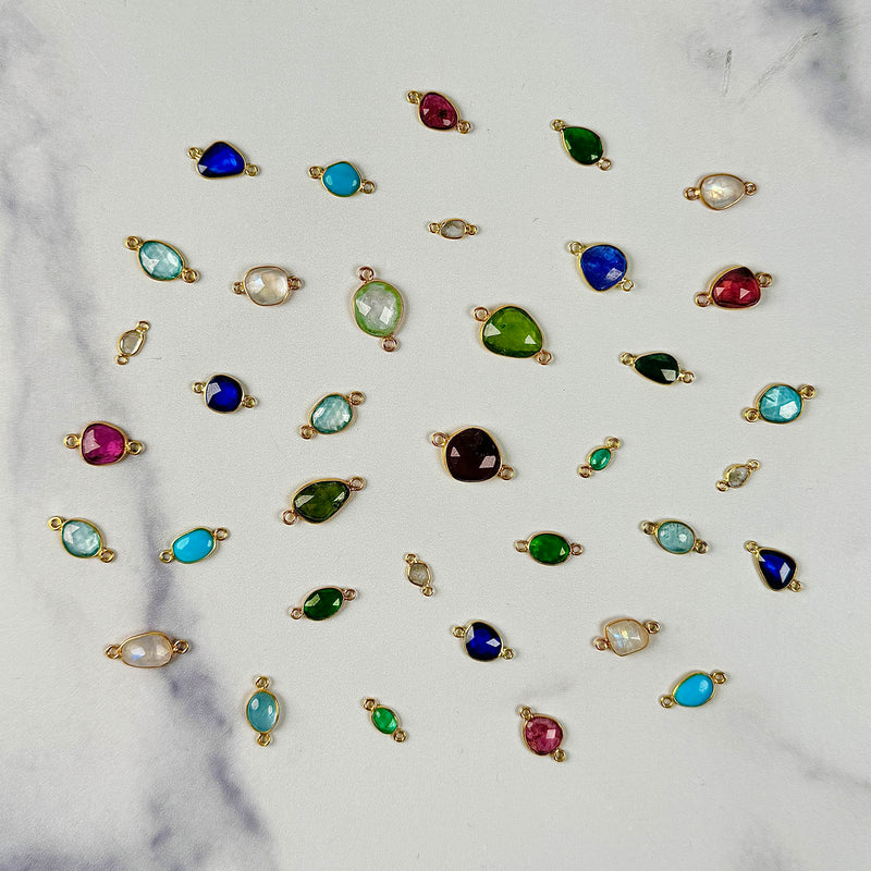 Small Smooth Oval Channel Set Aquamarine Connector