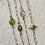 Small Smooth Oval Channel Set Aquamarine Connector