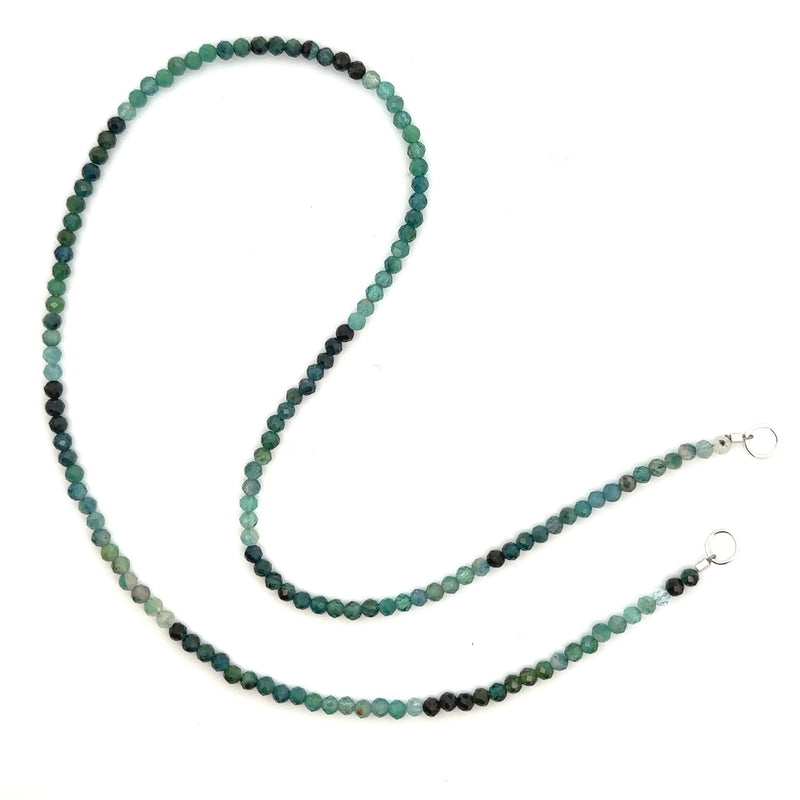 Claspless Small Multicolor Dark Blue Green Tourmaline Strand