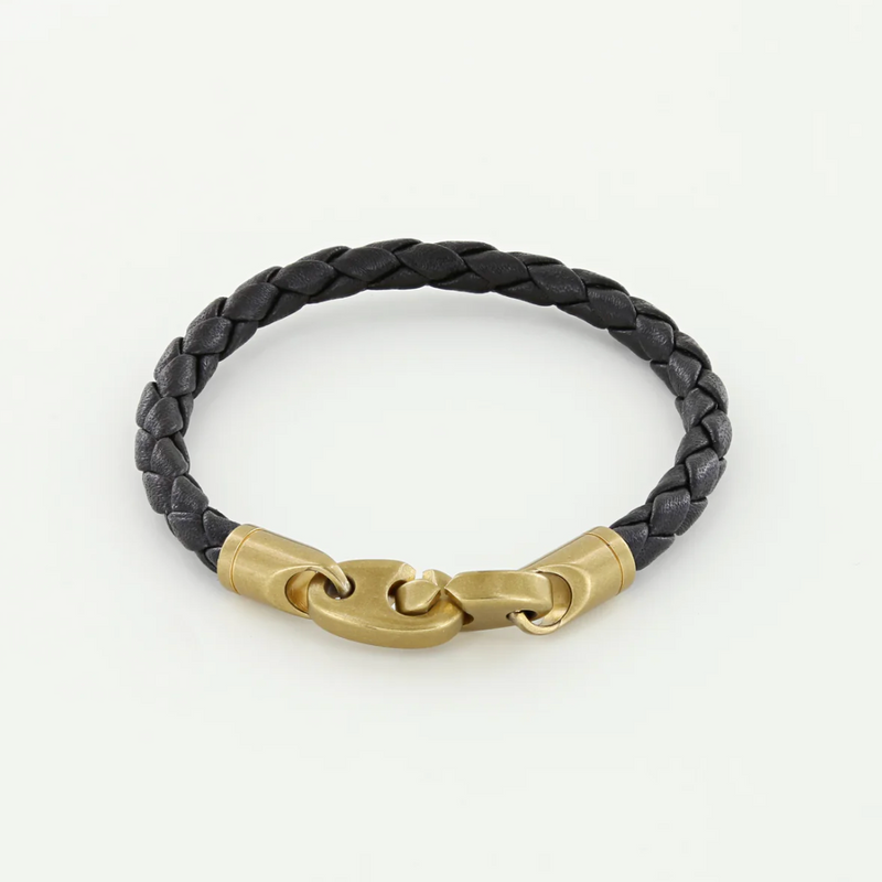 Journey Single Wrap Leather Bracelet (Black)