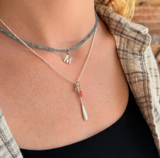 Initial Charm, a petite handmade letter charm on a fine chain