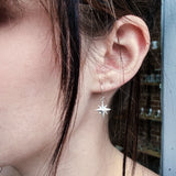 Medium Compass Rose Earrings with Diamonds