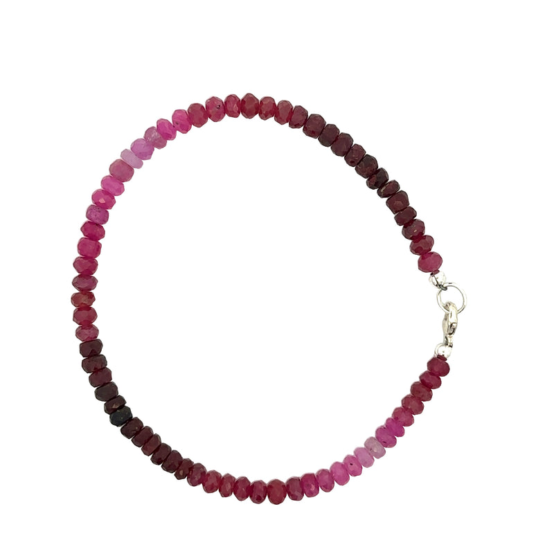 Medium Ombre Pink Sapphire Gemstone Bracelet