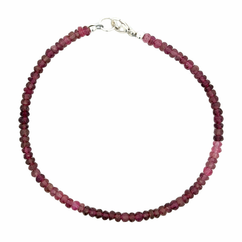 Medium Ombre Pink Tourmaline Gemstone Bracelet