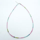 Tiny Round Ombre Multicolor Tourmaline Strand