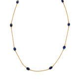 Oval Sapphire Channel Set Station Necklace
