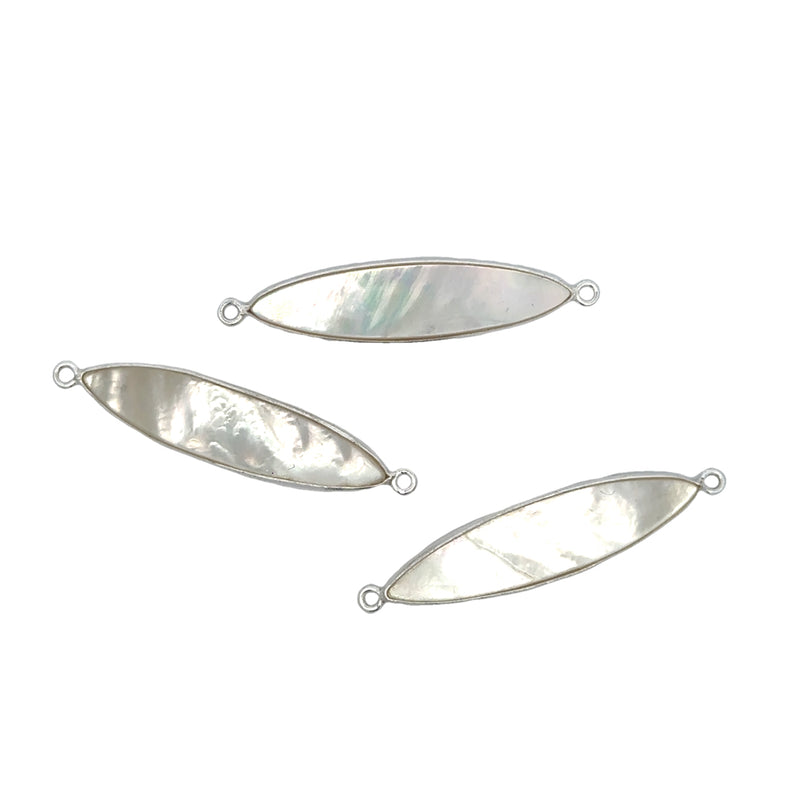 Surfboard Shape Channel Set Mother of Pearl Connector