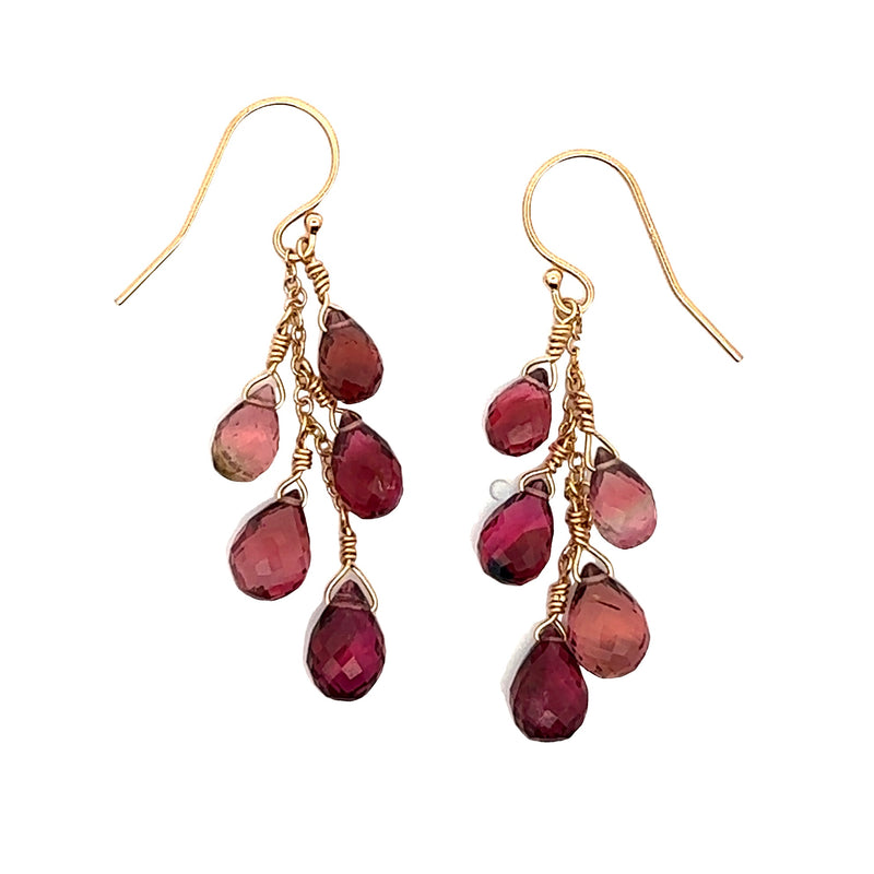 Pink Tourmaline Cascade Earrings