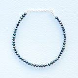 Small Round Dark Purple Freshwater Pearl Bracelet