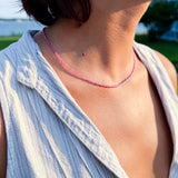 Tiny Round Pink Topaz Strand