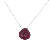 Single Drop Gemstone Necklace (Heart Shape)