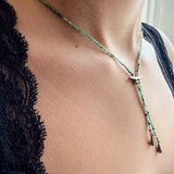 Signature Cleat Gemstone Bolo Necklace