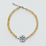 Small Citrine Bracelet with Taíno Sun (Sol) Charm