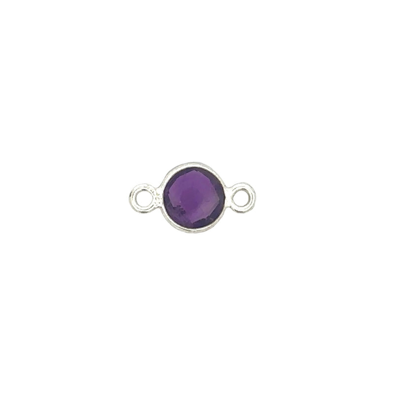 Small Round Channel Set Amethyst Connector