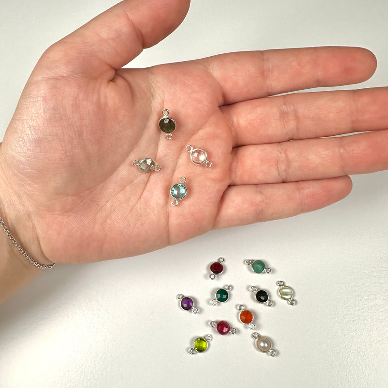 Small Round Channel Set Amethyst Connector