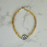 Small Citrine Bracelet with Taíno Sun (Sol) Charm