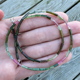 Claspless Small Cylinder Multicolor Tourmaline Strand