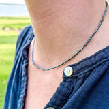 Tiny Rice Shape Teal Pearl Strand