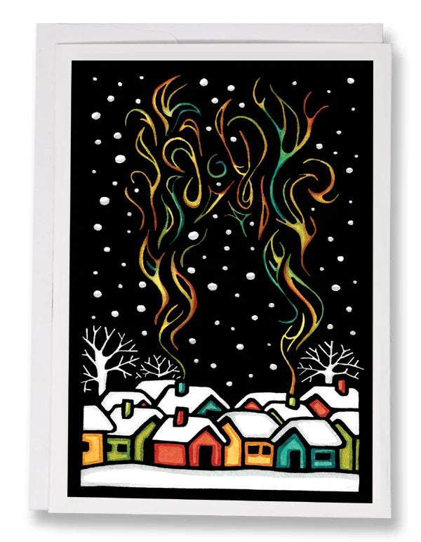 Greeting Card Winter Cabins