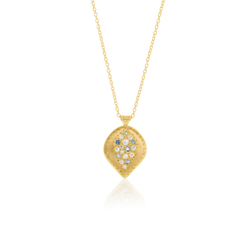 Pendulum Pendant Necklace in Aquamarine and Diamond