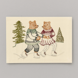 Embroidered Card (Ice Skaters)