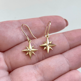 Medium Compass Rose Earrings with Diamonds