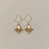 Medium Compass Rose Earrings with Diamonds