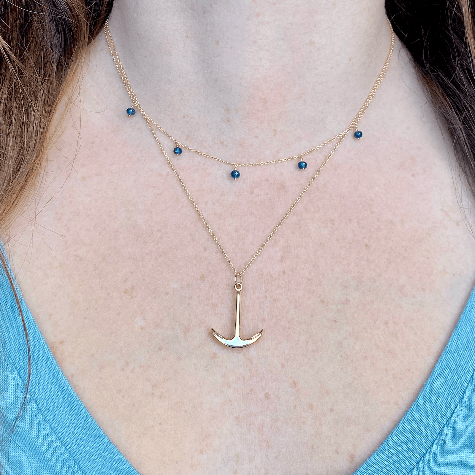 Large Anchor Necklace – The Golden Cleat