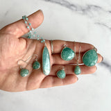 Channel Set Amazonite Bar Earrings